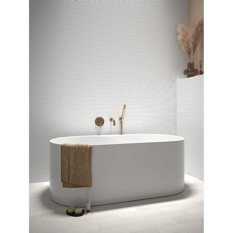 Apollo tile 2" x 8" Arte Glossy White Ceramic Tile (4.09 sq ft/case) - 38 Pack