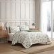 preview thumbnail 2 of 6, Laura Ashley Miranda Cotton Reversible Green Quilt Set