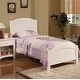 preview thumbnail 3 of 6, Twin Youth Bed with Carved Headboard - Elegant and Simple White Design
