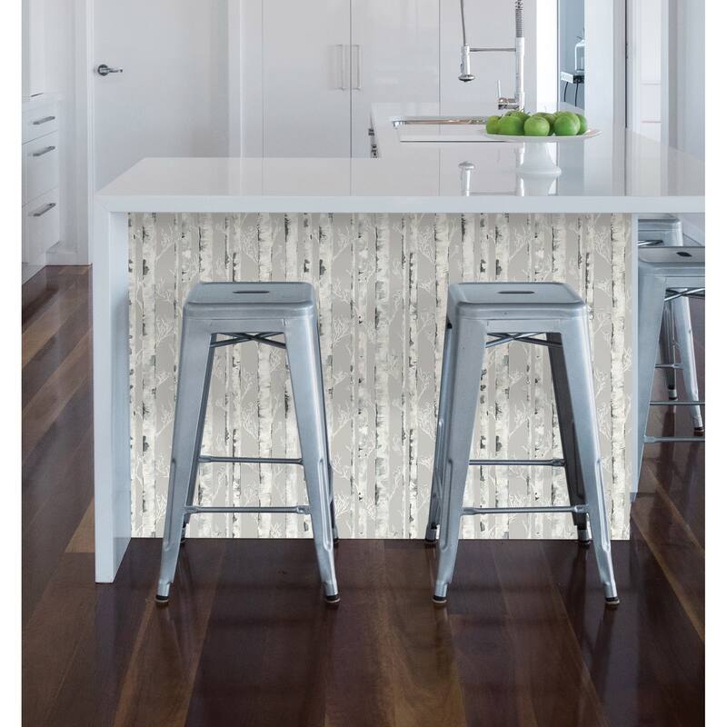 InHome Birchdale Grey Peel and Stick Wallpaper