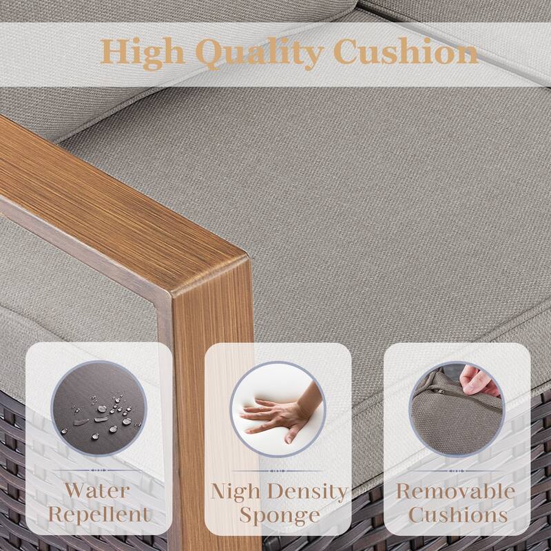 Gymojoy Outdoor Club Chair with Soft Cushion Weather-resistance