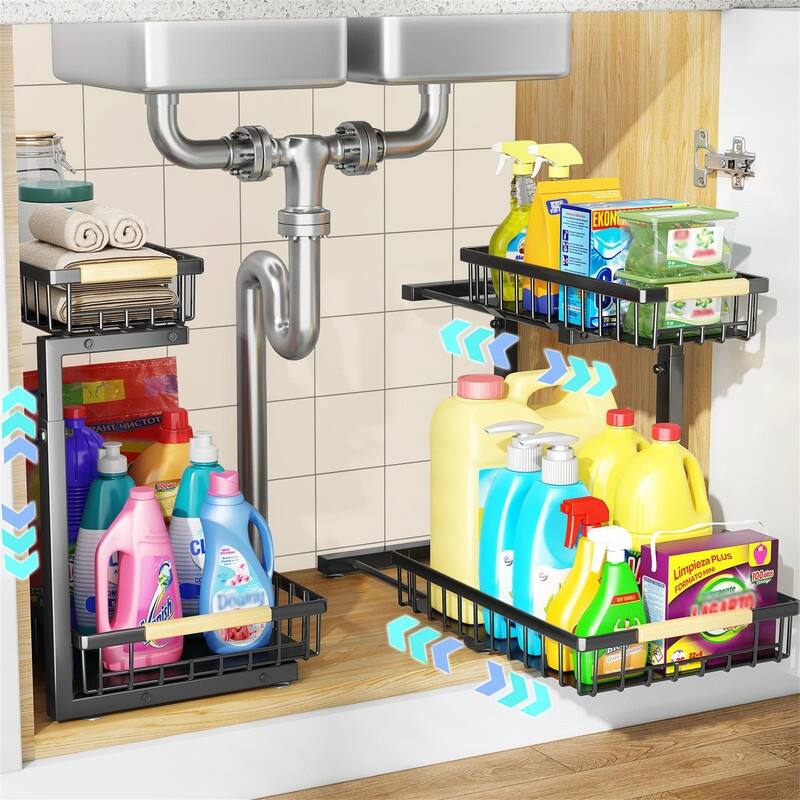 Pull Out Cabinet Organizer - ‎11.4"D x 15.55"W x 13.6"H