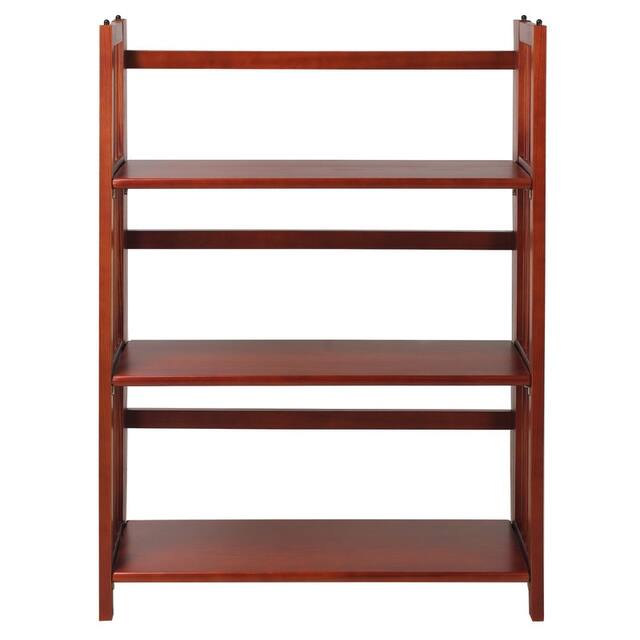 Porch & Den Edgemont Folding Stackable 27.5-inch Bookcase - Mahogany
