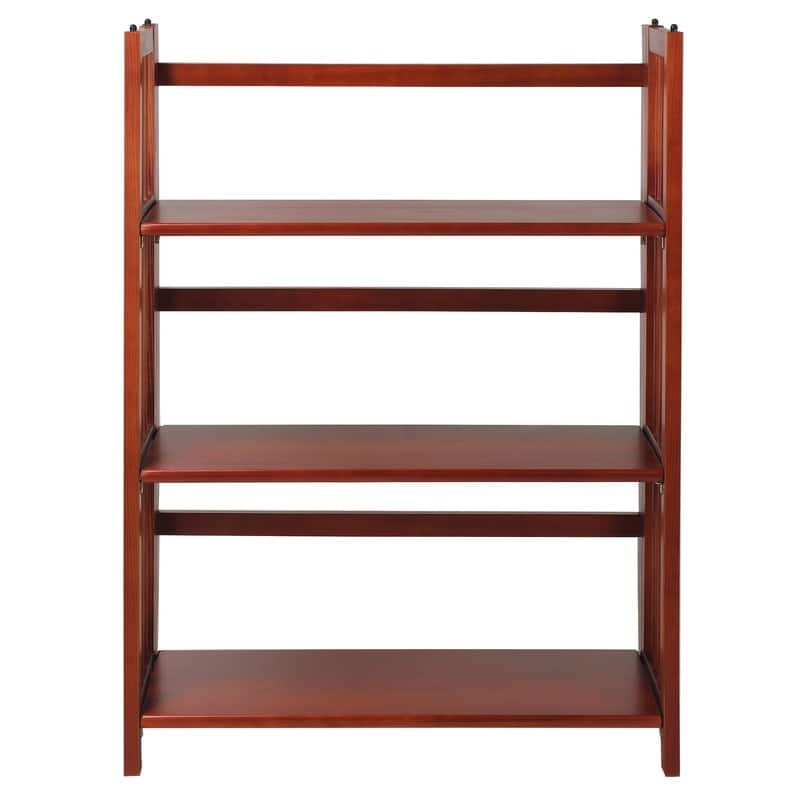 Porch & Den Edgemont Folding Stackable 27.5-inch Bookcase - Mahogany