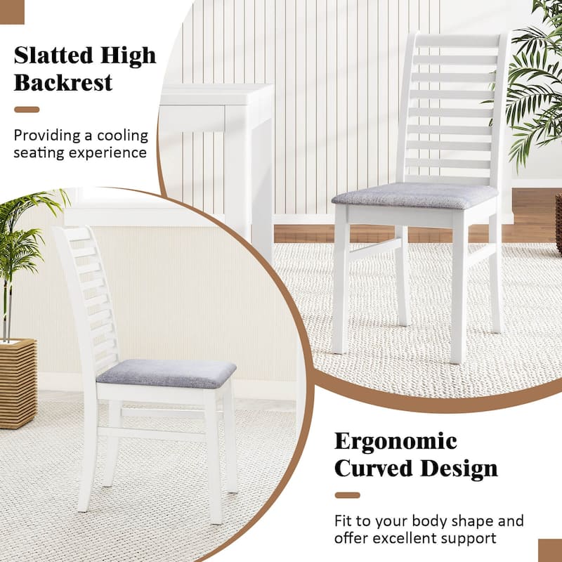 Costway Modern Dining Chair Set of 2/4 Kitchen Chair with Rubber Wood - See Details