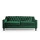 preview thumbnail 13 of 13, Knouff Tufted Velvet 3-seater Sofa by Christopher Knight Home Emerald + Dark Brown