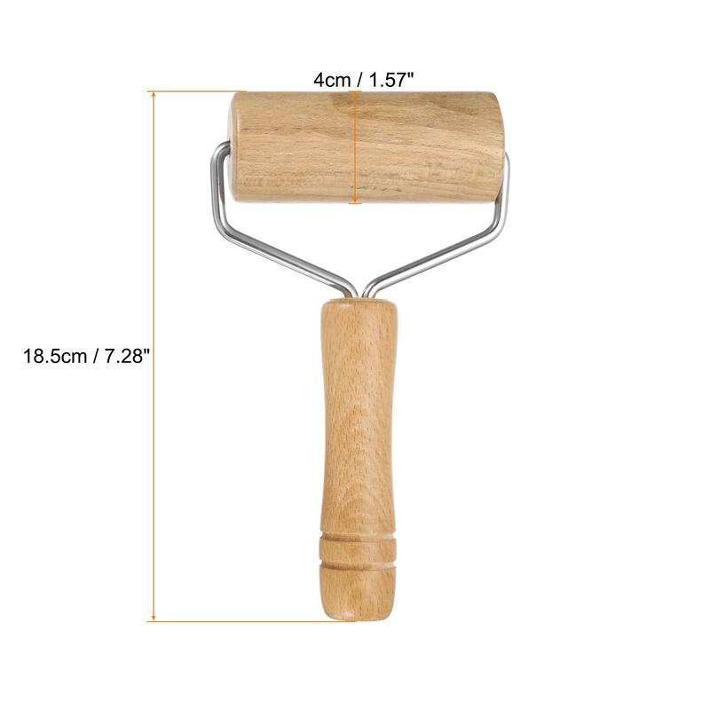 Rolling Pin 7.28" x 1.57" Y-Maple, Wood Color - Wood Color - 2Pcs