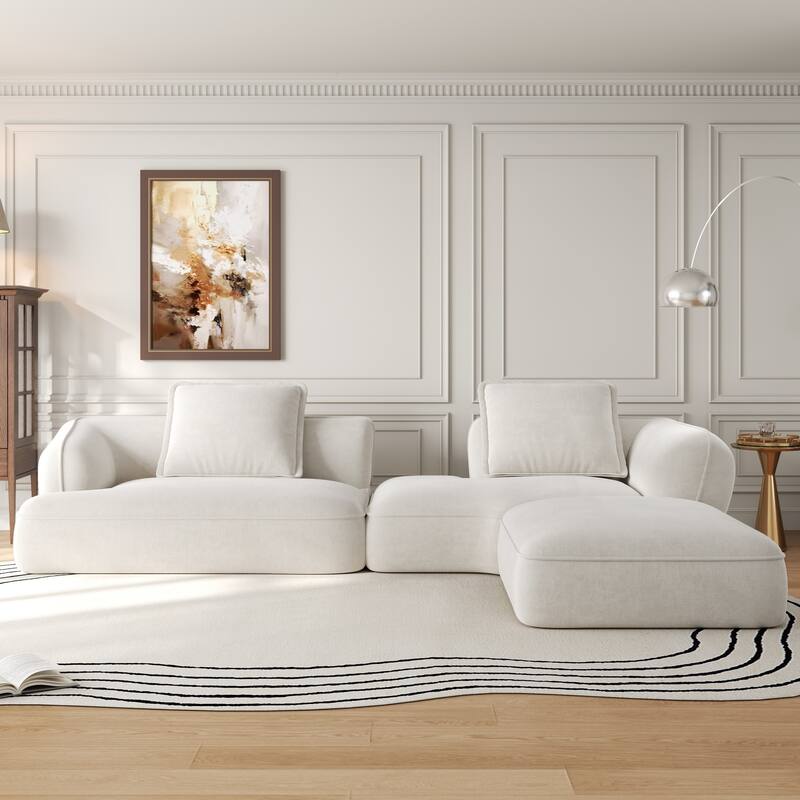 Christopher Knight Home - Modern Upholstered Sectional Sofa with Curved Silhouette