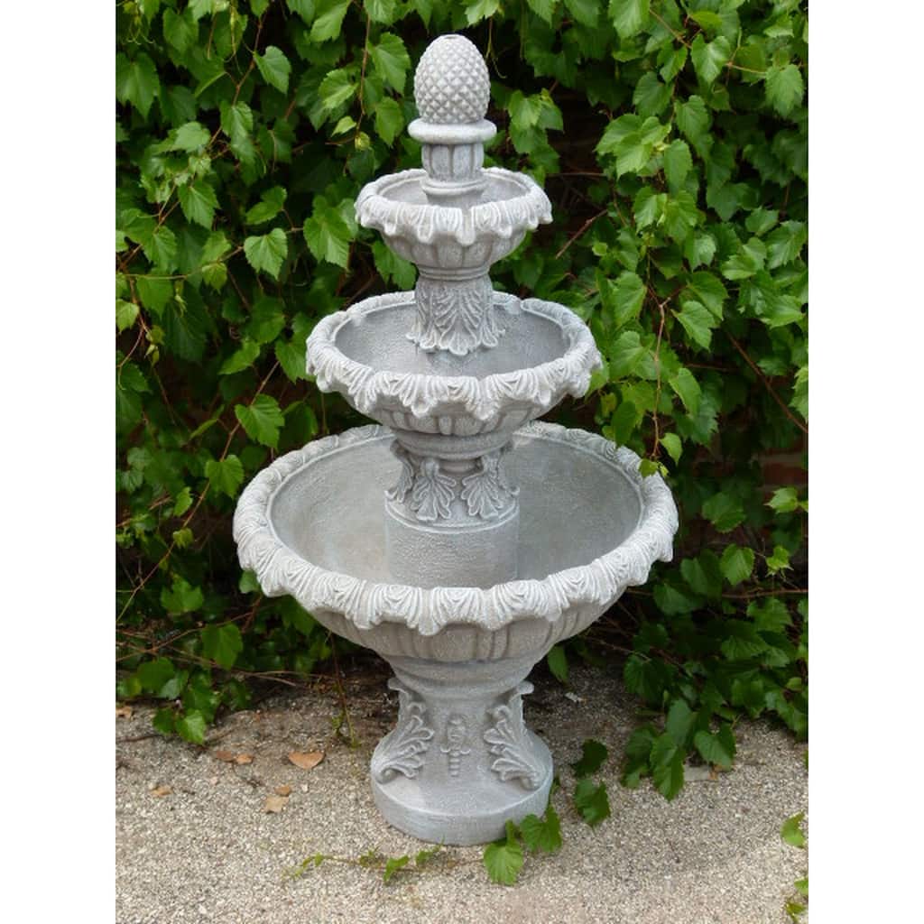 cascading new orleans outdoor garden fountain sandstone gray 56"