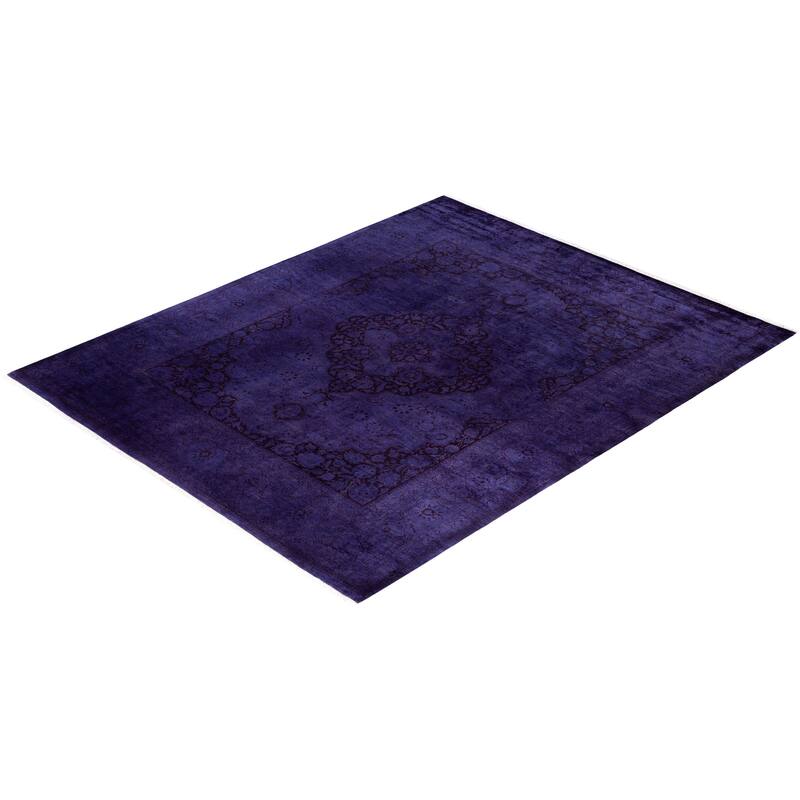 Overdyed One-of-a-Kind Hand-Knotted Area Rug - Purple - 8' 2" x 10' 4"