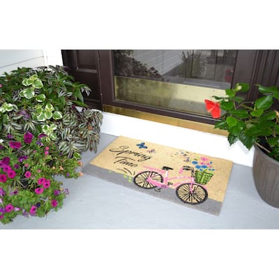 Imports Decor Bicycle Outdoor Coir Non Skid Doormat