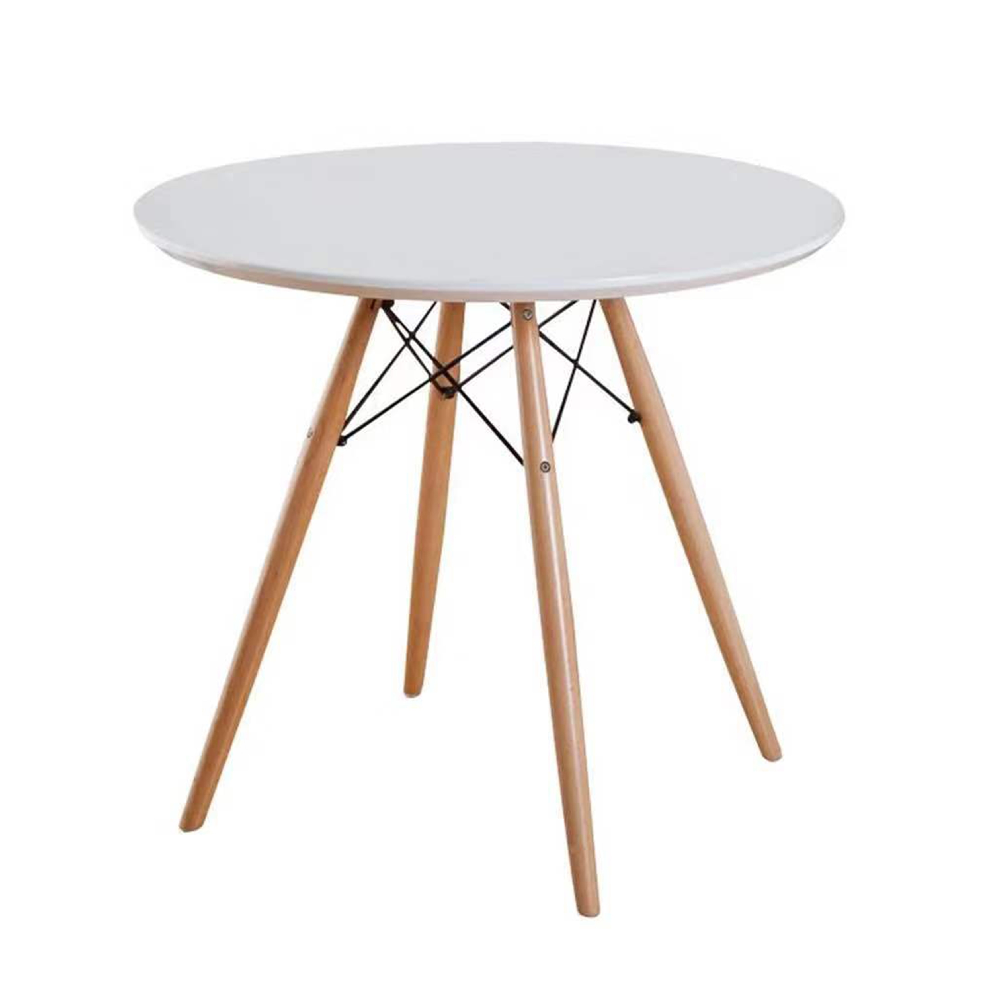 Porthos Home Cacey Circle Dining Table, MDF Top And Beech Wood Legs