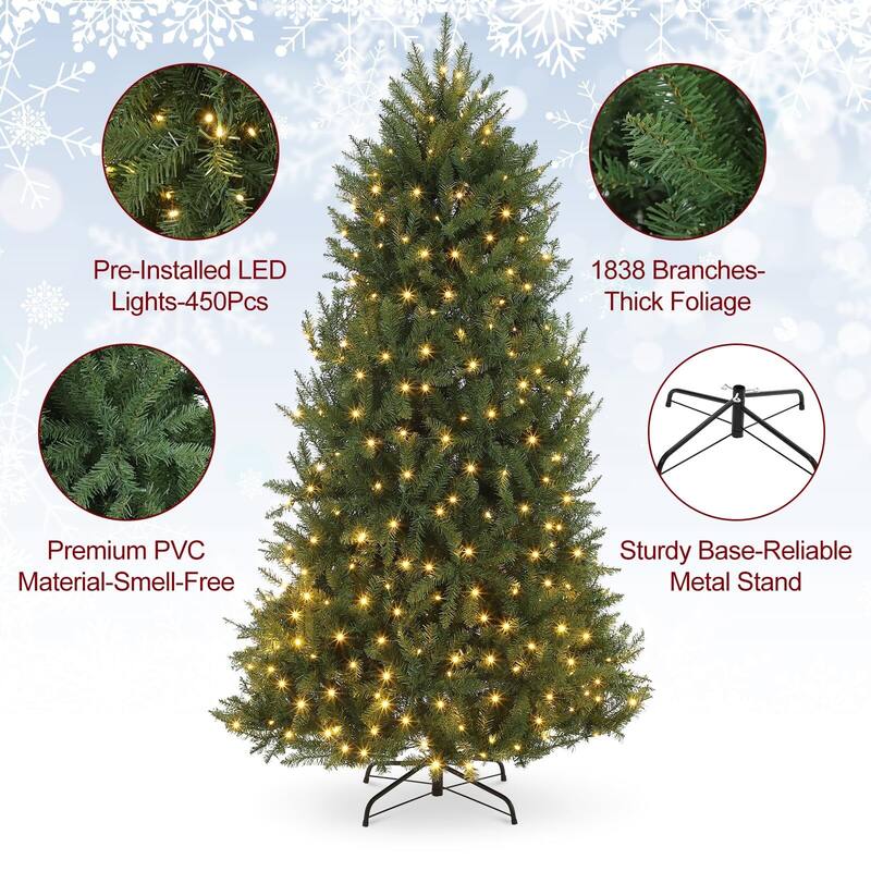 Pre-Lit Artificial Christmas Tree with Warm White Lights