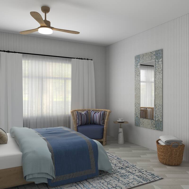 Cream Mother of Pearl Shell Handmade Mosaic Room Wall Mirror with Blue Corners