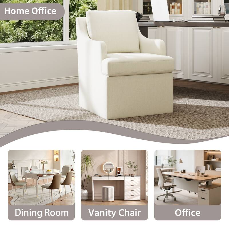 Upholstered Dining Chairs, Modern Kitchen Chairs Dinner Chairs with 4 Casters