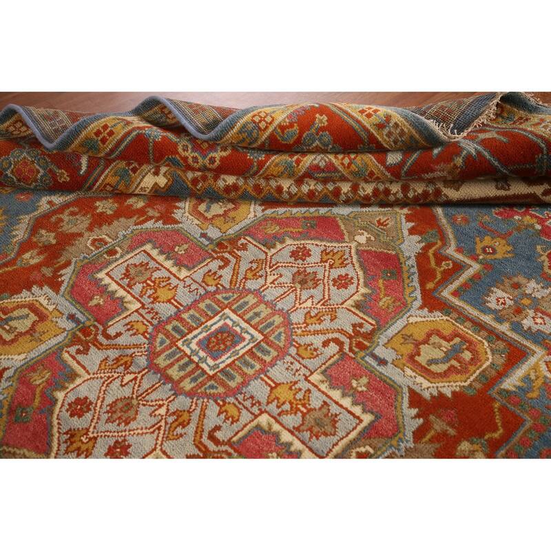Geometric Heriz Serapi Oriental Area Rug Handmade Wool Carpet - 8'9"x 11'8"