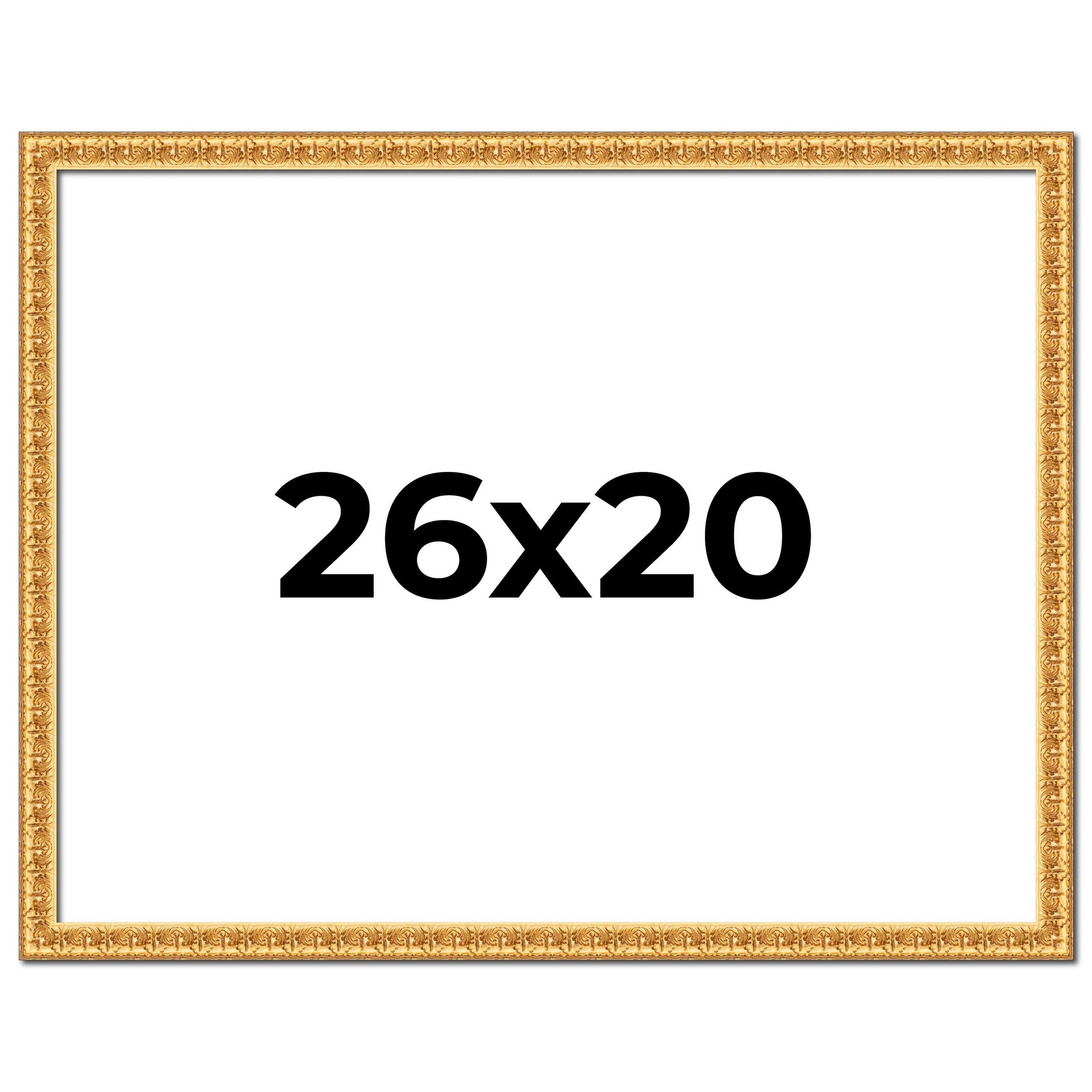 26x20 Frame Gold Real Wood Picture Frame Width 1 inches | Interior