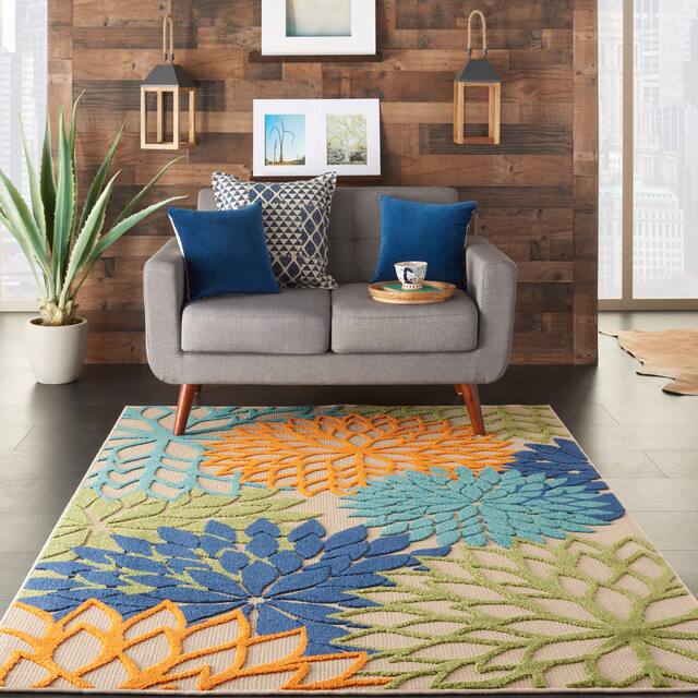 Nourison Aloha Floral Modern Indoor/Outdoor Area Rug