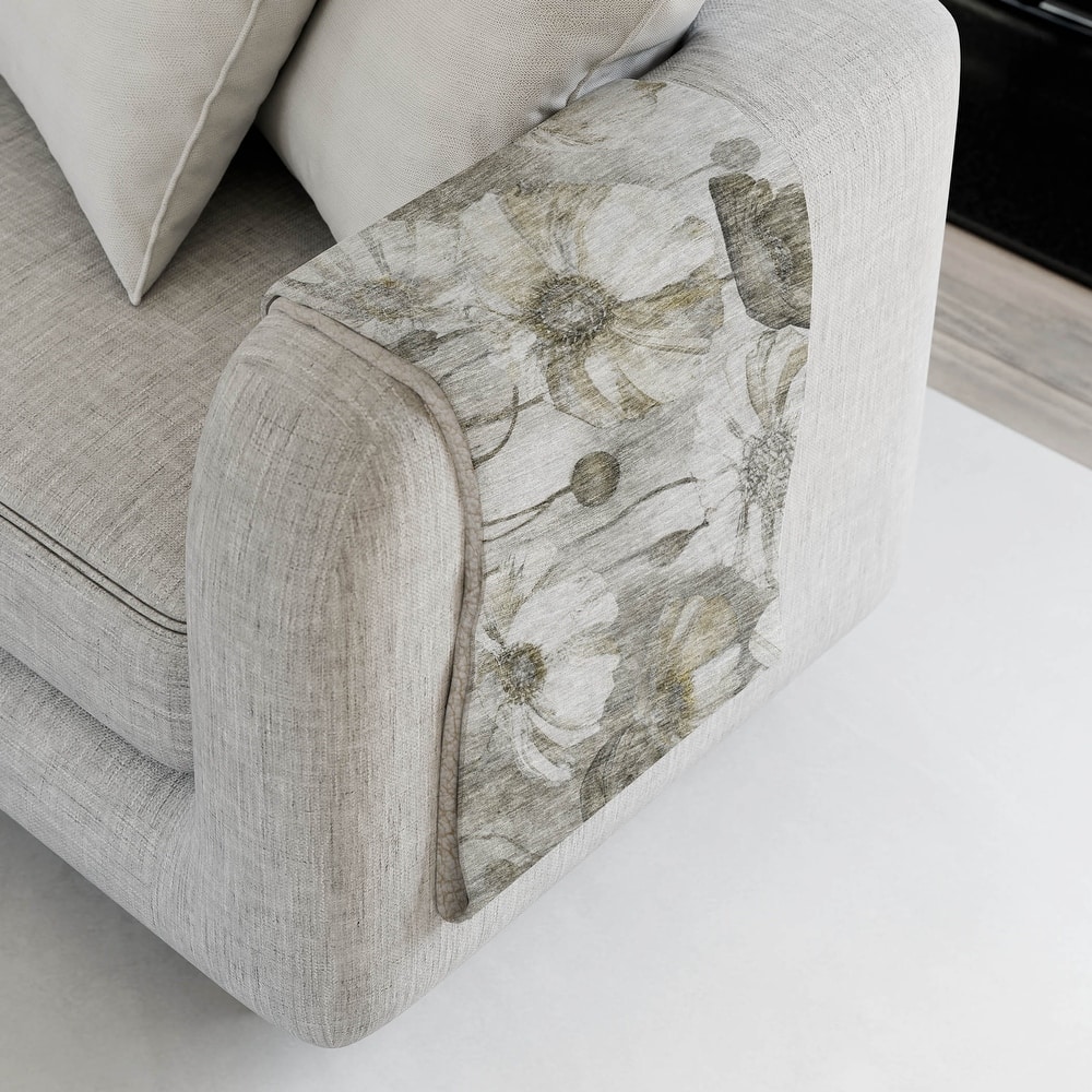 Premium Machine Washable Modern Floral Sherpa Throw Blanket