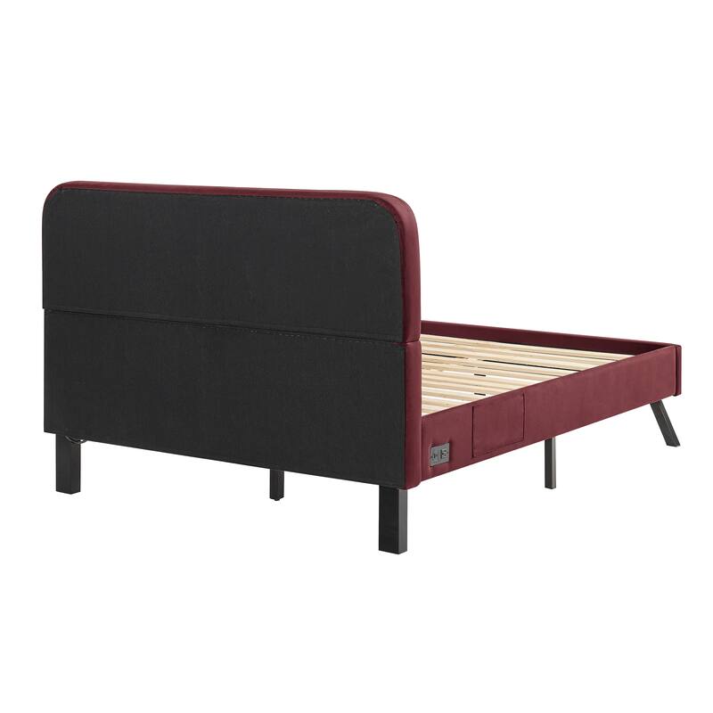 Studio Living Ashton Full Upholstered Bed in Velvet Fabric