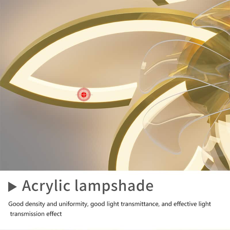 Modern Ceiling Fan with Lights Remote Control, 3 Light Color 6 Speeds