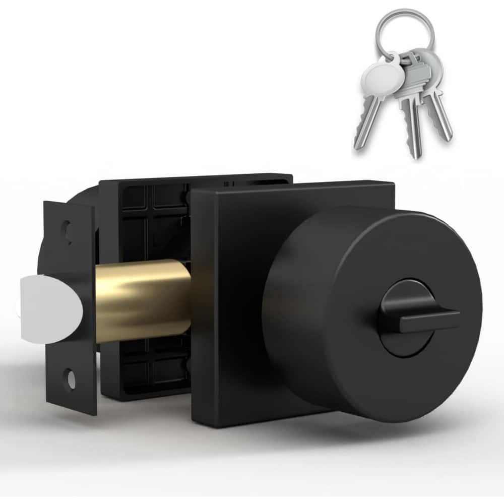 Mega Handles SUANA Square Entrance Round Knob I Knob Door Lock Handle I Fits All Standard Door Sizes I Reversible Handing