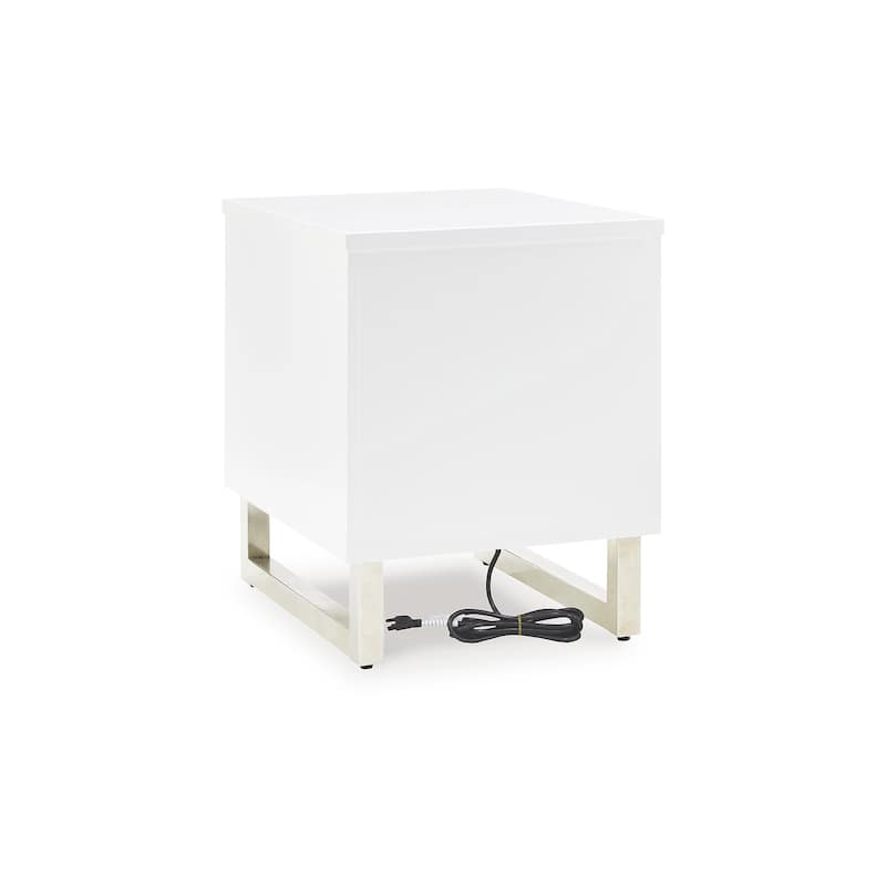 Signature Design by Ashley Gardoni White/Black Chairside End Table - 19.75" W x 24.25" D x 25" H