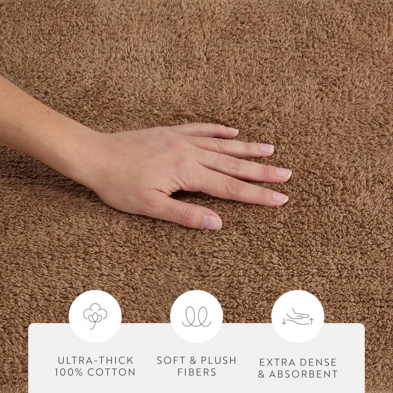 Becky Cameron 100% Cotton Reversible Solid Bath Mat
