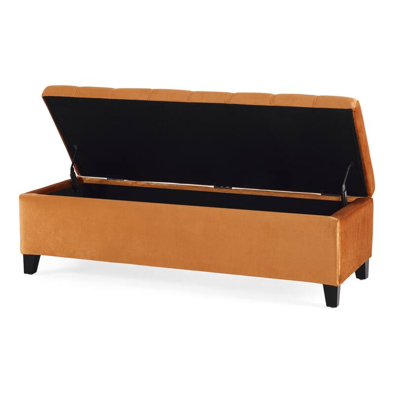 Stylish End of Bed Bench Footrest, Padded Seat Accent Bench