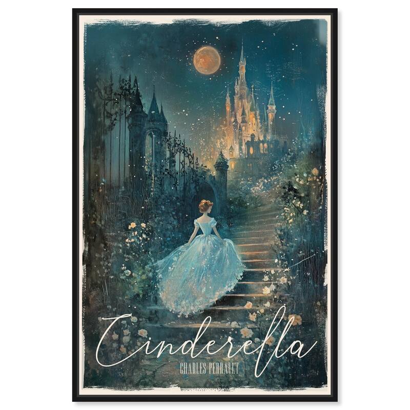 Classic Cinderella Canvas by Art Remedy - Black - 36" x 54"