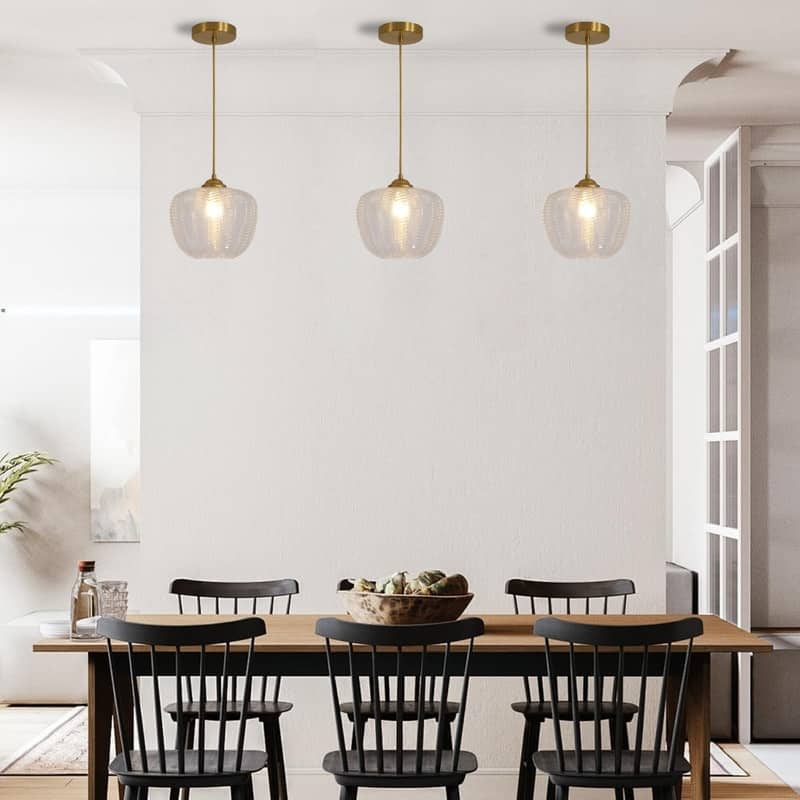 Modern kitchen island light glass metal light fixture gold pendant light - N/A