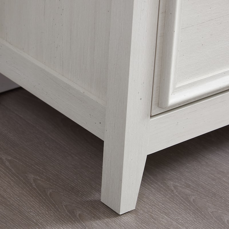 GDFStudio - Farmhouse Modern 7-Drawer Dresser Cabinet with Smooth Metal Slides and Wide Top