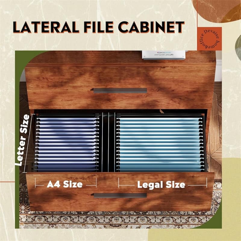 2 Drawer Wood Lateral File Cabinet - 15.75"D x 35.43"W x 29.37"H