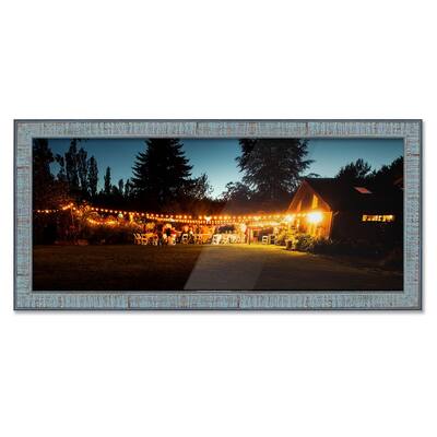 33x5 Frame Rustic Sky Blue Solid Wood Picture Frame | 0.75 Inch