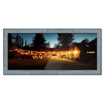 38x5 Frame Rustic Sky Blue Solid Wood Picture Frame | 0.75 Inch