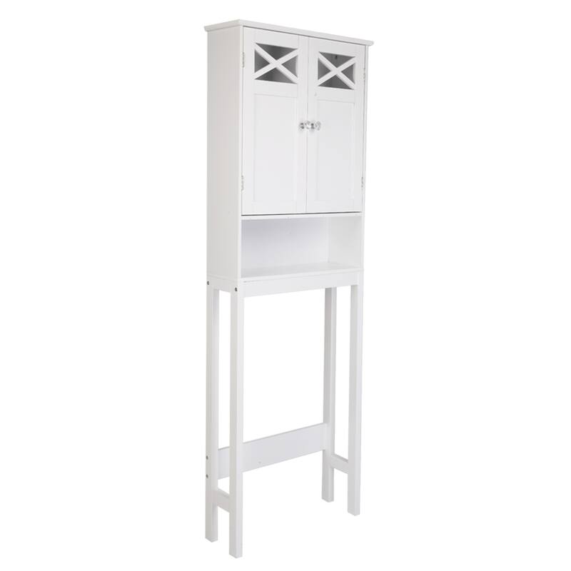 68"FCH Double Door Fork Toilet Cabinet White