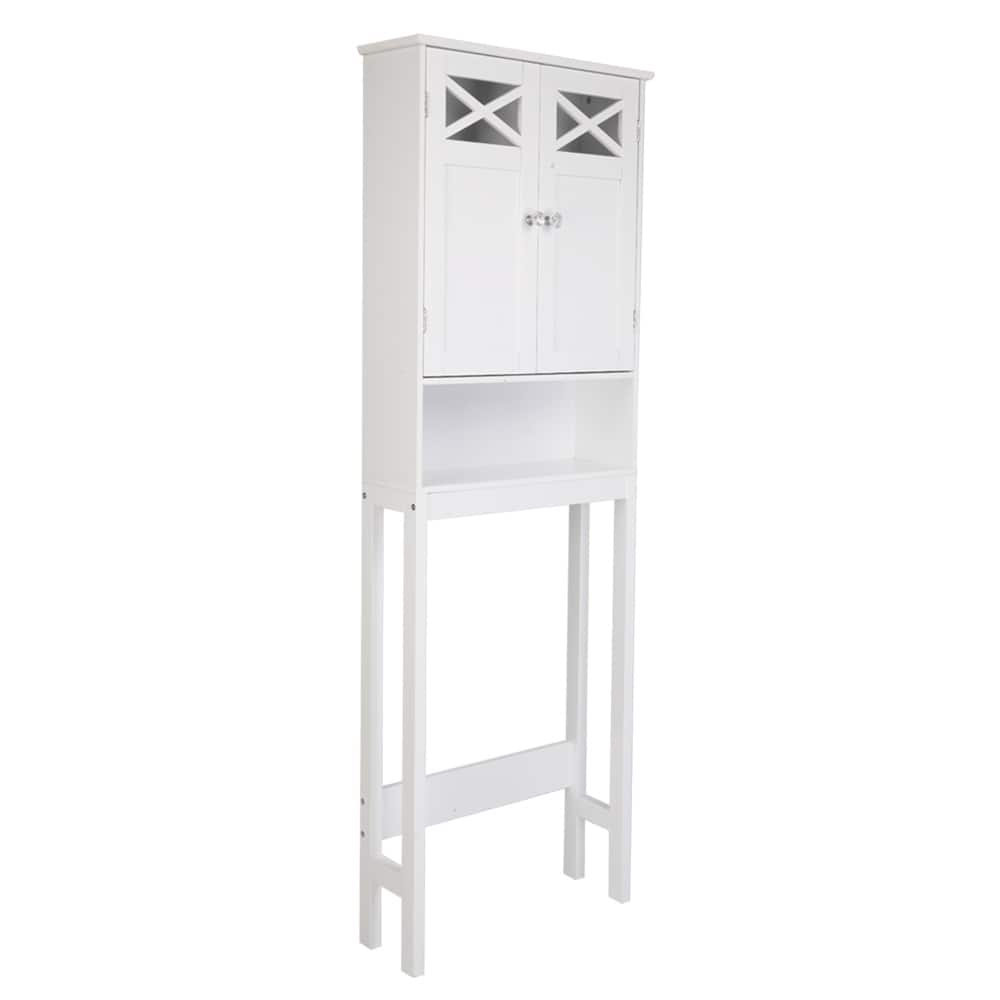 68"FCH Double Door Fork Toilet Cabinet White
