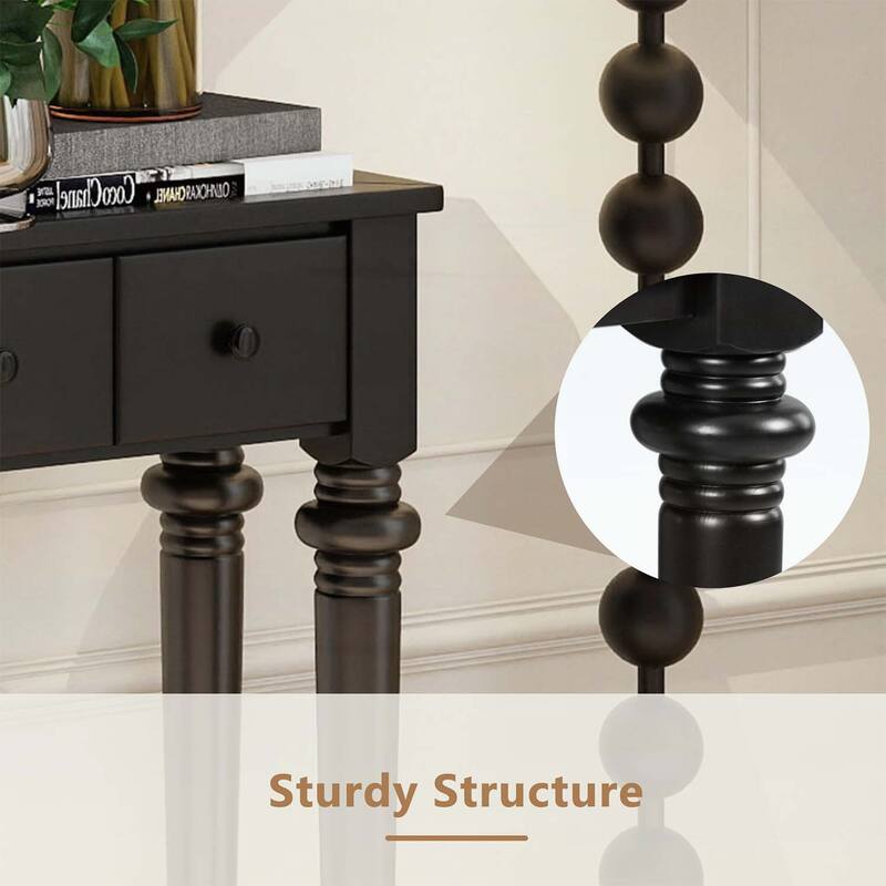 Retro Console Table with Open Shelf for Entryways,Living Rooms,and Hallways