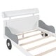 preview thumbnail 13 of 32, Wood Car-Shaped Platform Bed w/ Headboard & Footboard Storage Shelves