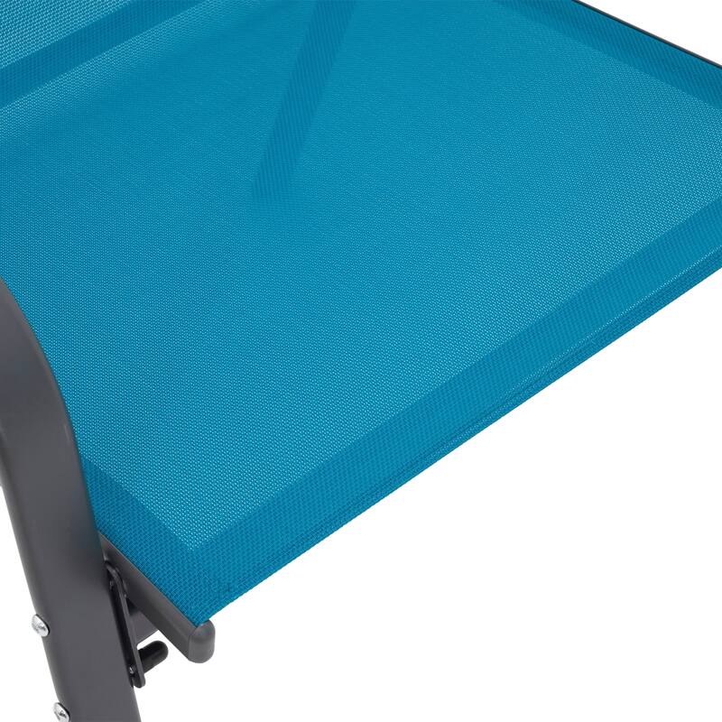 8 Piece Patio Chairs, Camping Chairs with Breathable Textilene Fabric, Set of 2 Chairs with Armrest High Backrest for Garden