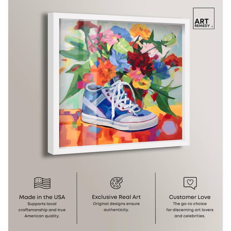Colorful Sneaker Bouquet Shadowbox by Art Remedy