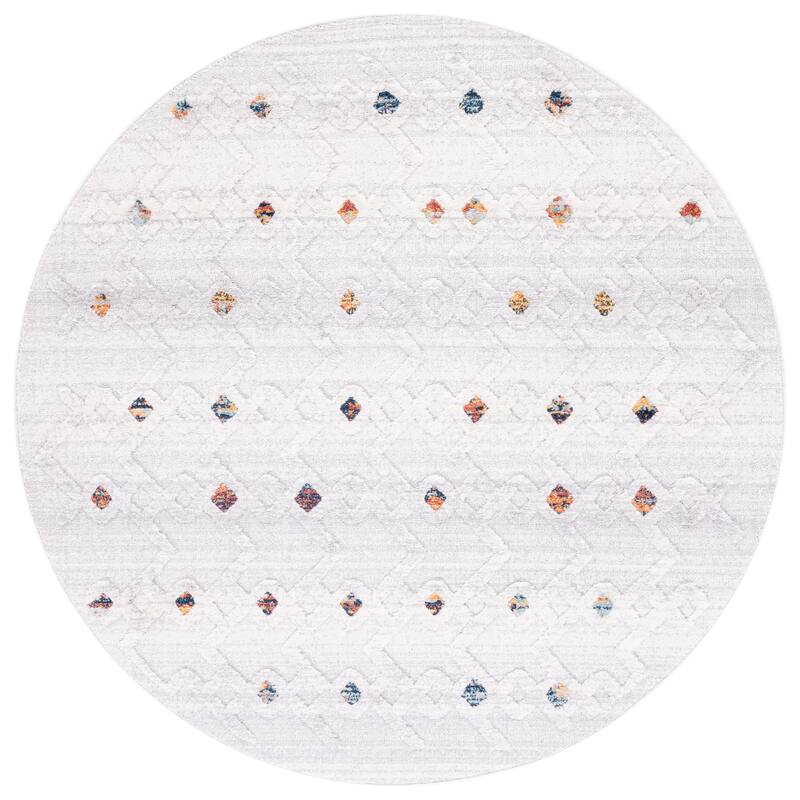 SAFAVIEH Handmade Marrakech Arnisa Traditional Rug - 6'7" Round - Grey/Light Grey