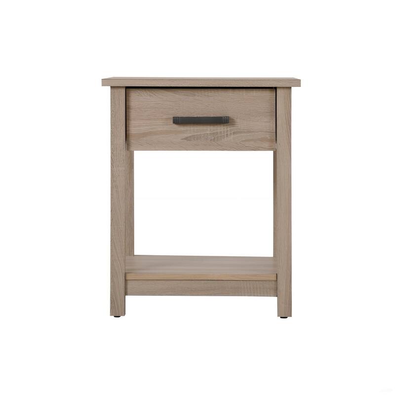 Contemporary Sandle Wood Nightstand with Spacious Top
