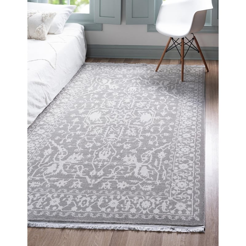 Contemporary Franbu Collection Area Rug - Light Gray - 5'x8'