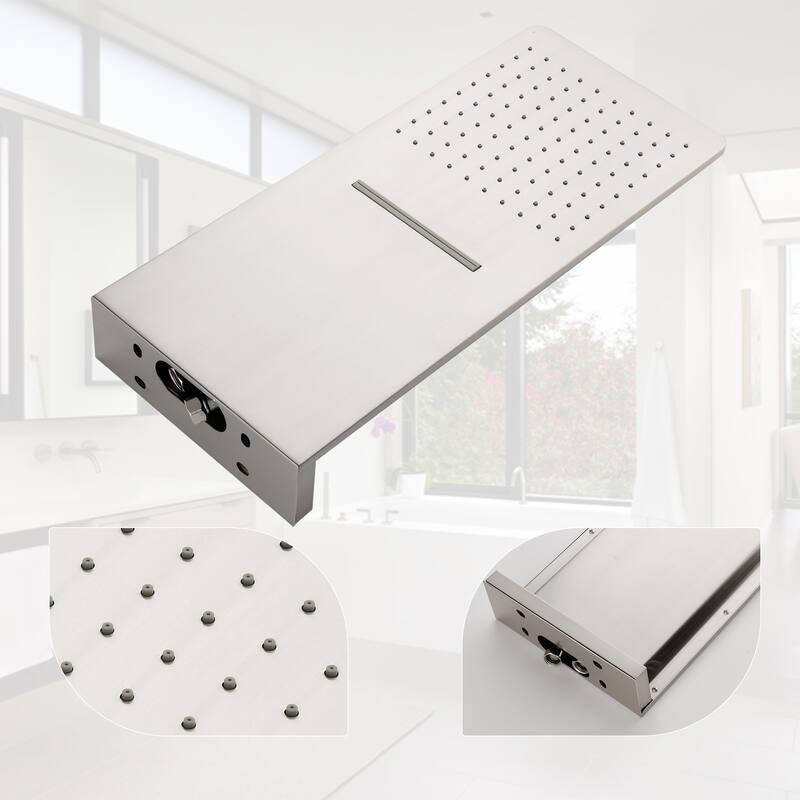 4-Mode Complete 24'' Rain and Waterfall Shower System with 3 Body Jets and Handheld Showerhead