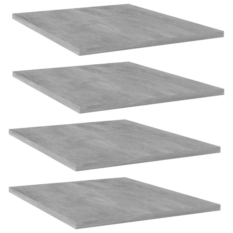vidaXL Bookshelf Boards 8 pcs Concrete Gray 15.7"x19.7"x0.6" Chipboard