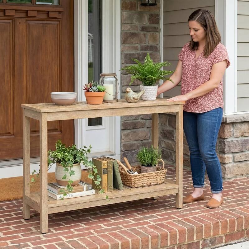 DTY Outdoor Living Longs Peak Eucalyptus Console Table