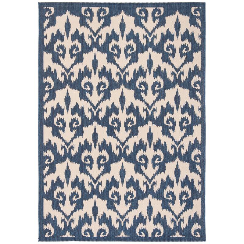 SAFAVIEH Courtyard Nortrun Rug - 5'3" x 7'7" - Navy/Beige