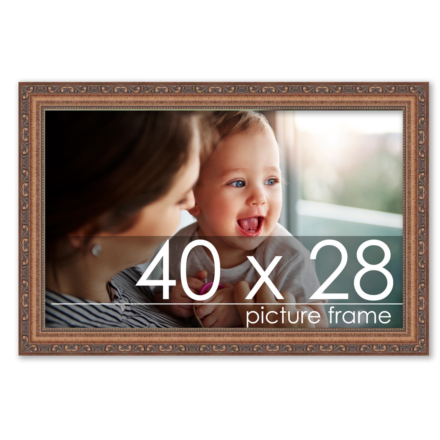 4x10 - 4 x 10 Flat Black Solid Wood Frame with UV Framer's Acrylic & Foam Board Backing - Great for