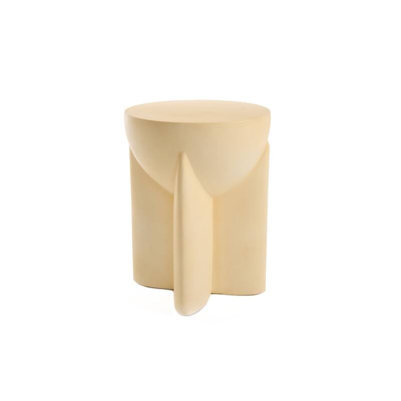 Modrest Elsa Modern Beige Concrete Round End Table